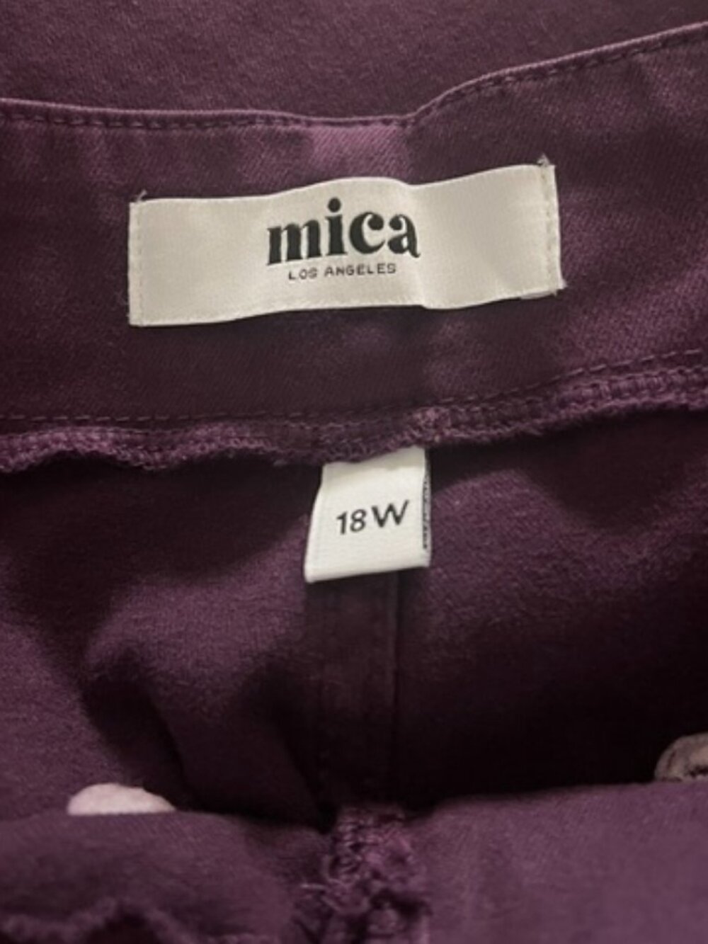 Mica Denim Super High Wide Leg Pants Plum Purple MDP-W506PL Women's 18W NWOT - Picture 4 of 4